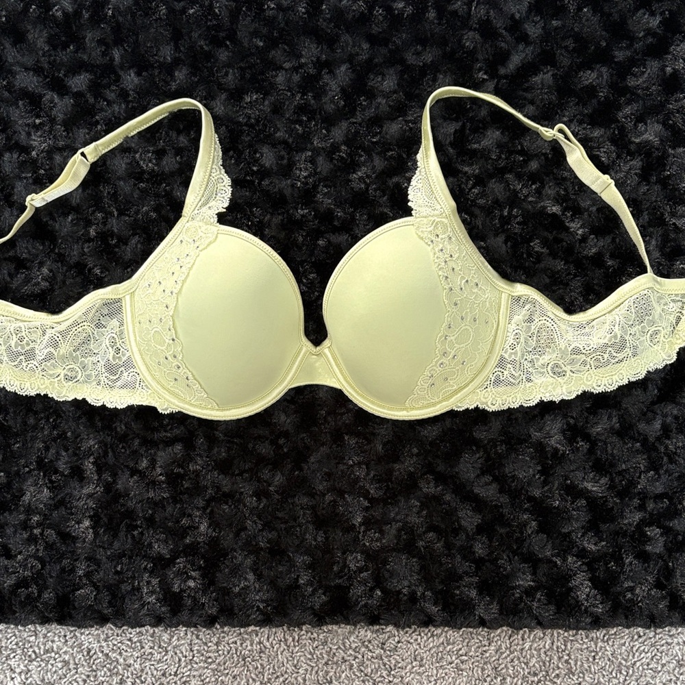 Elegant Lace Trimmed Bra in Cream